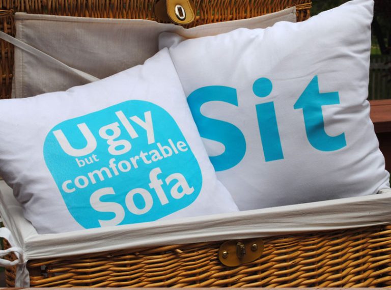 DIY word throw pillows and Linky Party