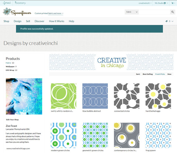 spoonflower store creative in chicago contemporary fabric circles