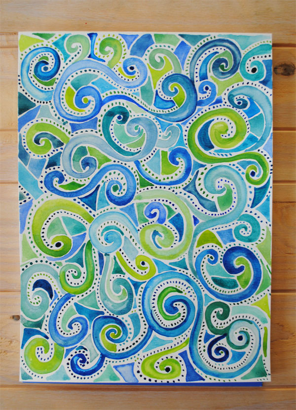watercolor spiral
