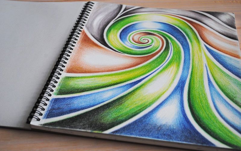 abstract colored pencil drawings