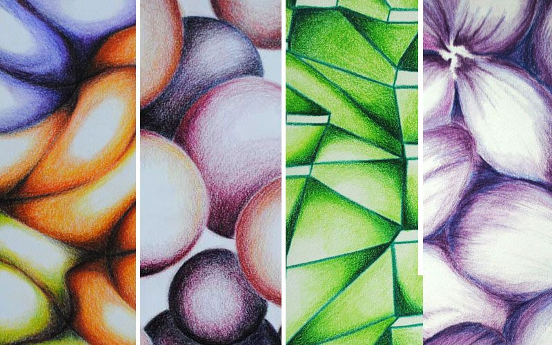 colored pencil drawings of flowers abstract