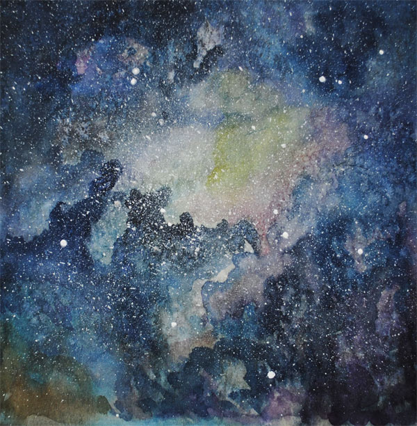 watercolor galaxy- painting