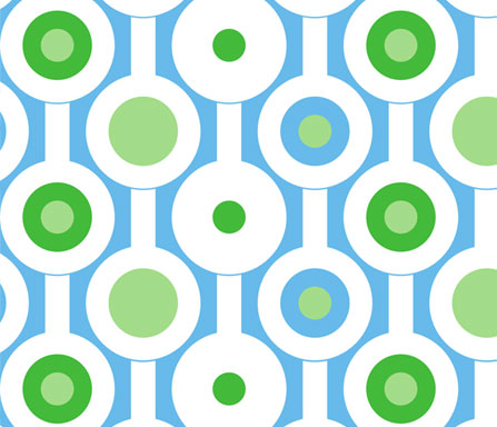 modern green circles fabric