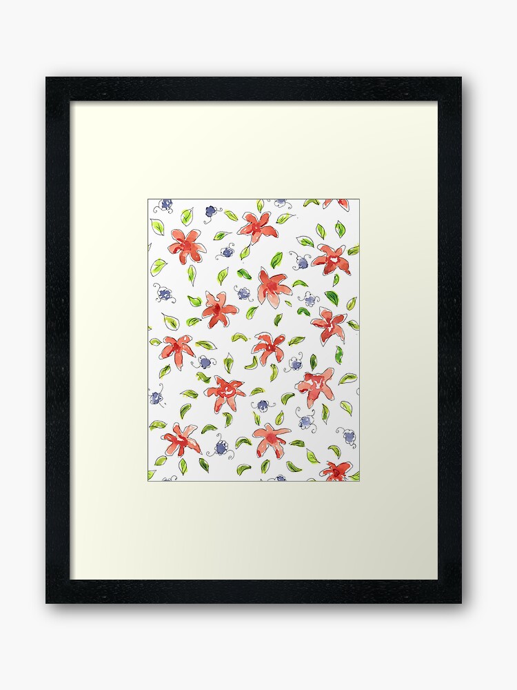 splodge floral framed art