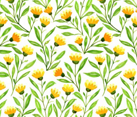 yellow meadow fabric design