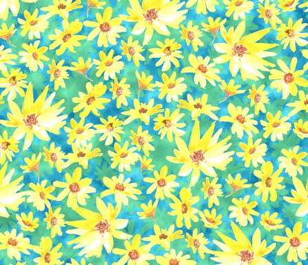 yellow-prairie dock flowersfabric design 2