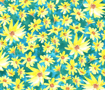 yellow-prairie dock flowers fabric design