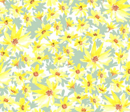 yellow prairie flowers fabric design