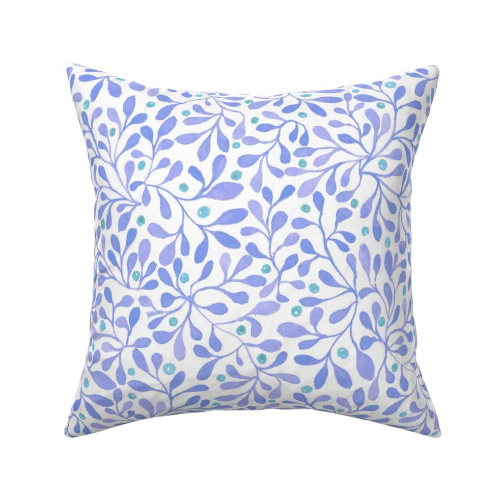 fall berries blue throw pillow