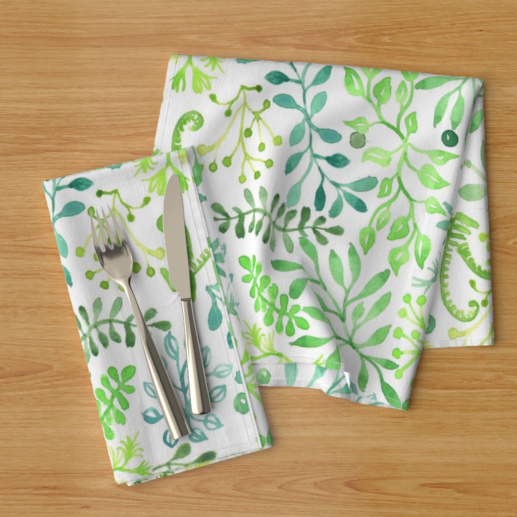 blue foliage napkins