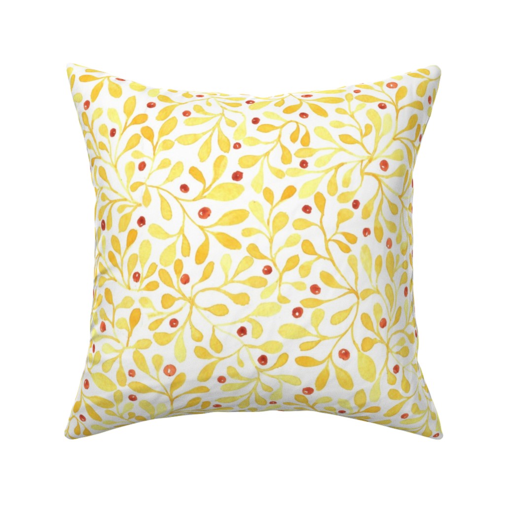 meadow berries throw pillow- yellow