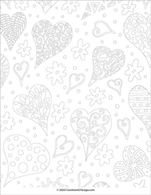 Valentine coloring sheet.