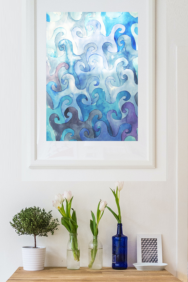 tessellated art watercolor framed