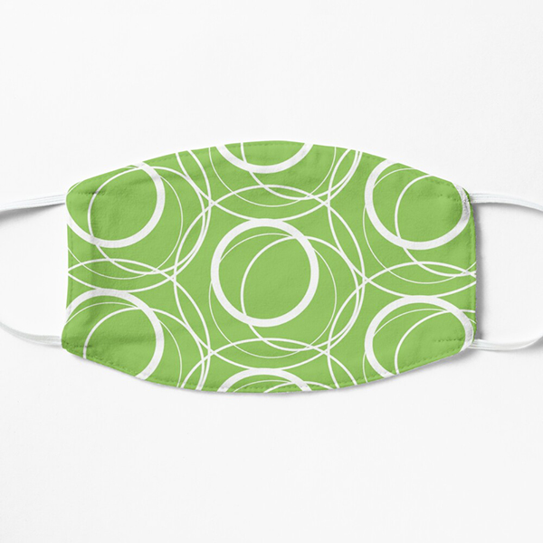 green abstract circles face mask