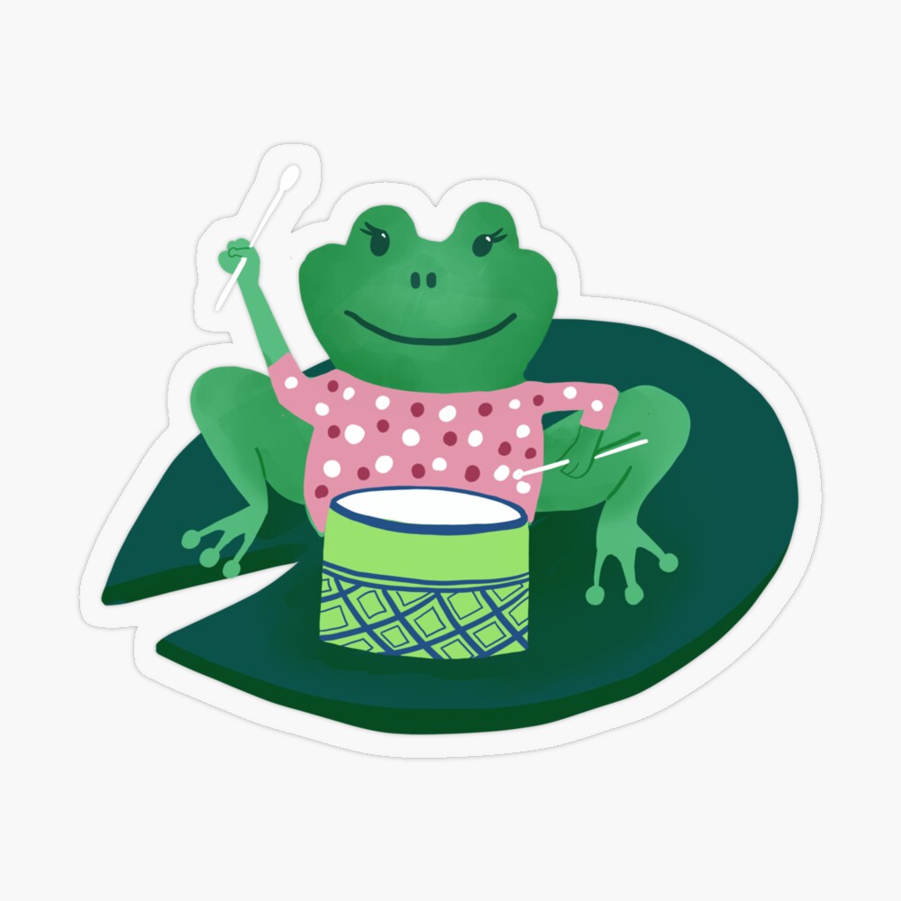 drummer frog sticker