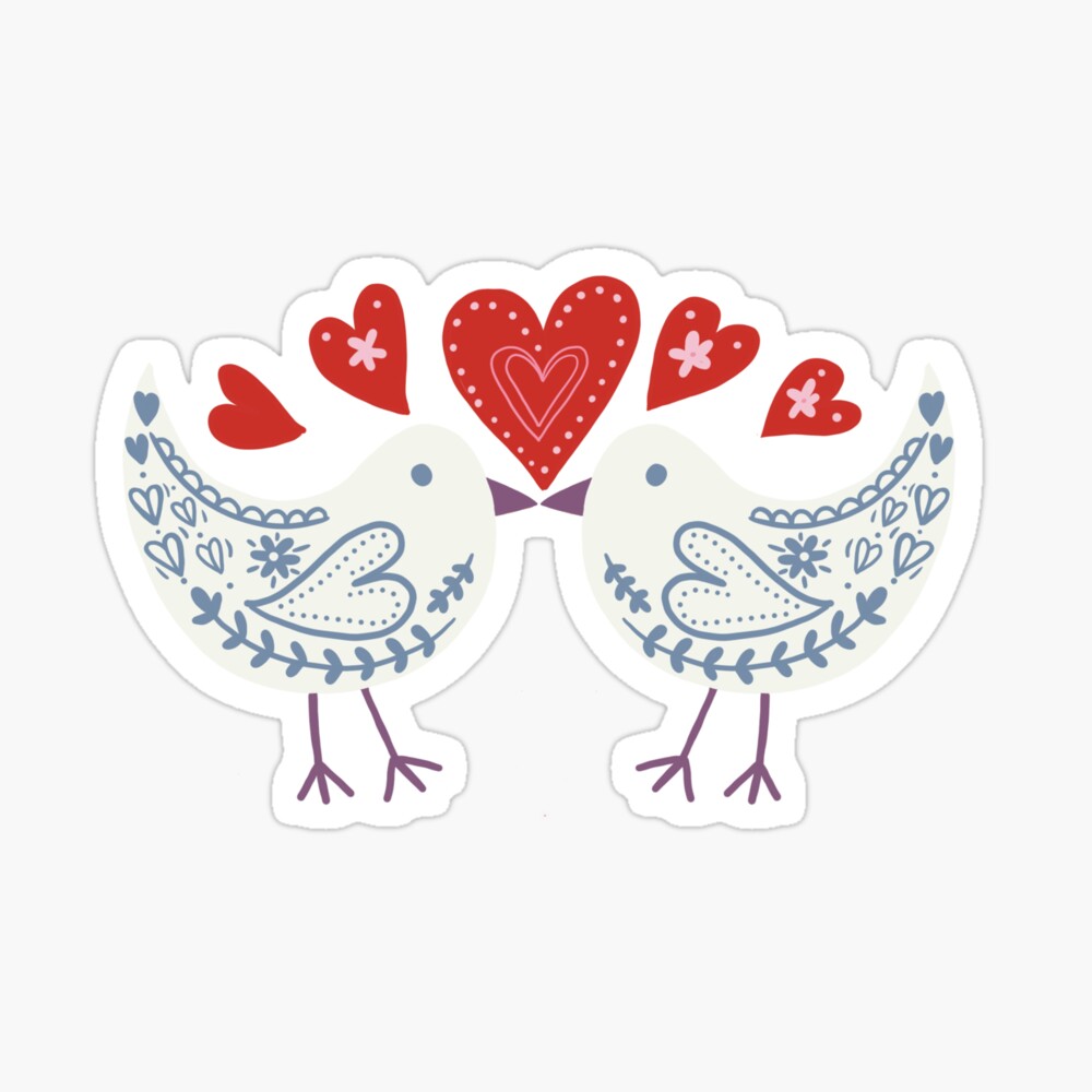 valentine love bird sticker