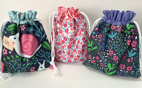 3 fabric gift bags